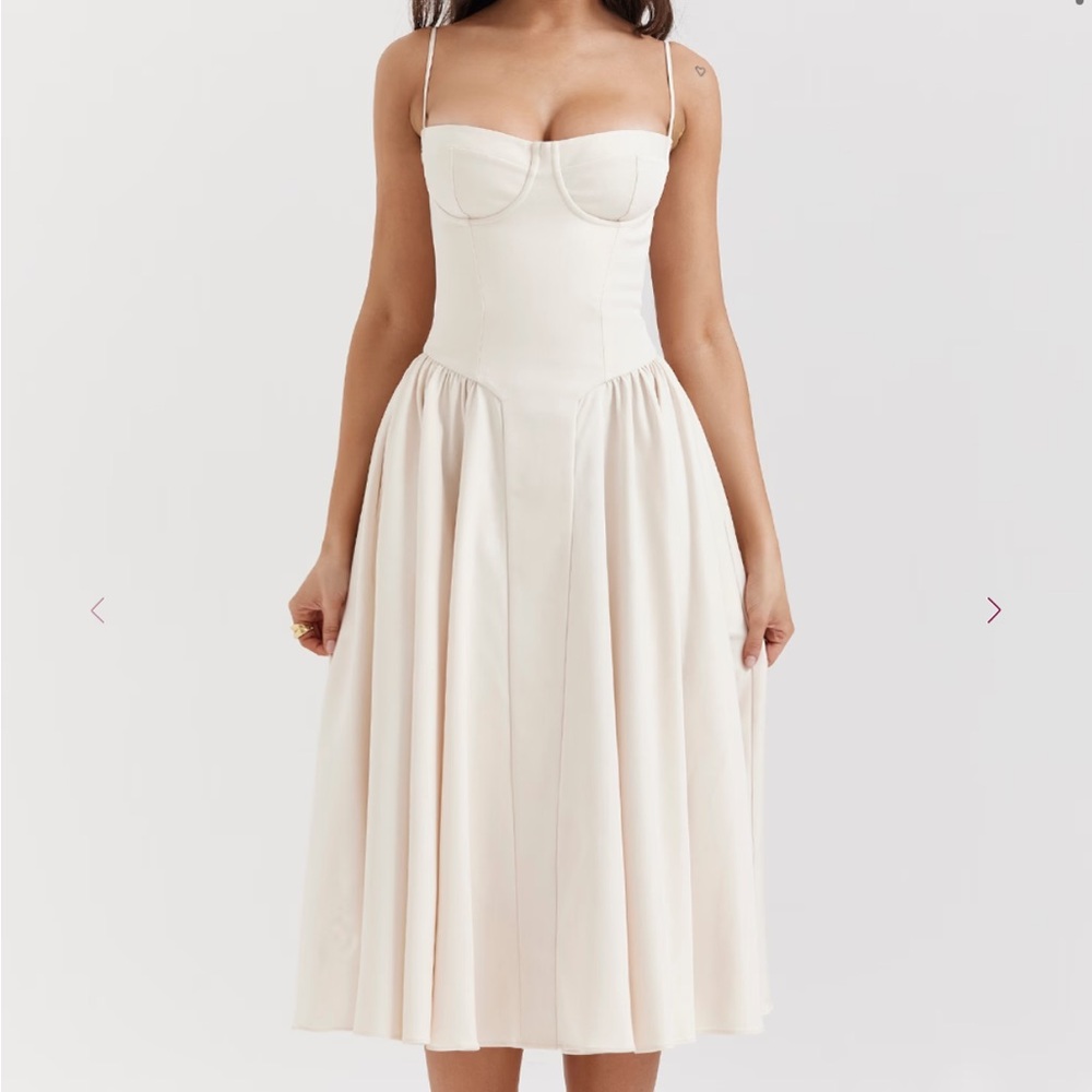 House of CB Samaria cream midi dress